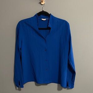 Vibrant Blue Women's Button-Down Shirt